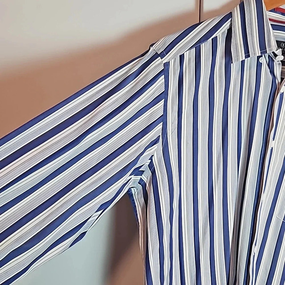 Bugatchi Men's Striped Print Button Down Shirt M Medium - Picture 5 of 9